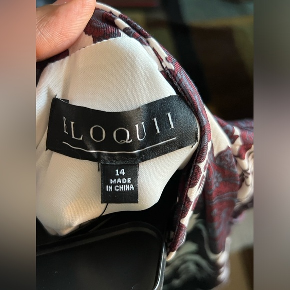 Eloquii Mock Neck Dress with Sleeve Detail Purple Multi Size 14 Brand New - Picture 9 of 15